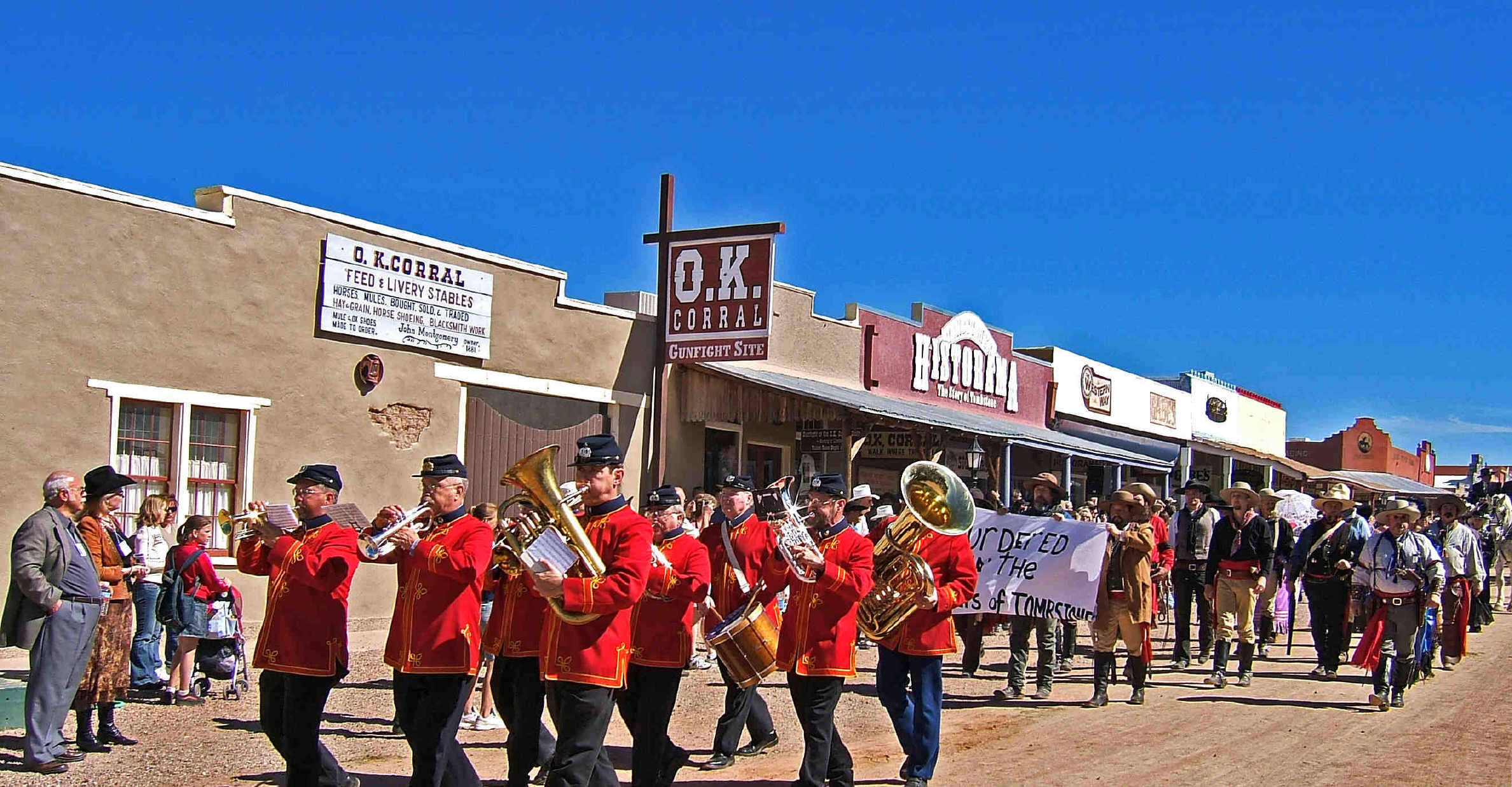 Musicians performing at the O.K. Corral