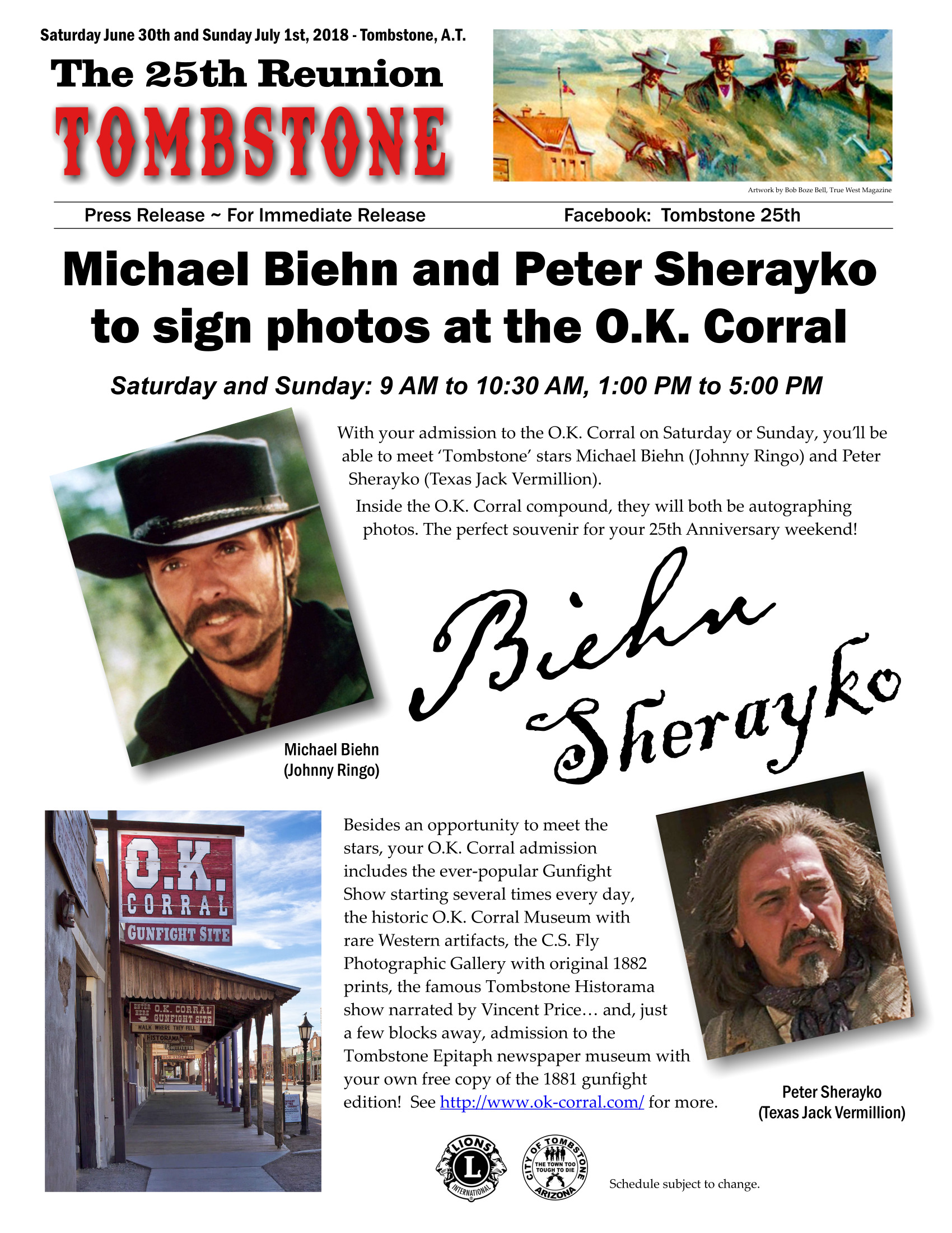 25th anniversary of the movie Tombstone celebration