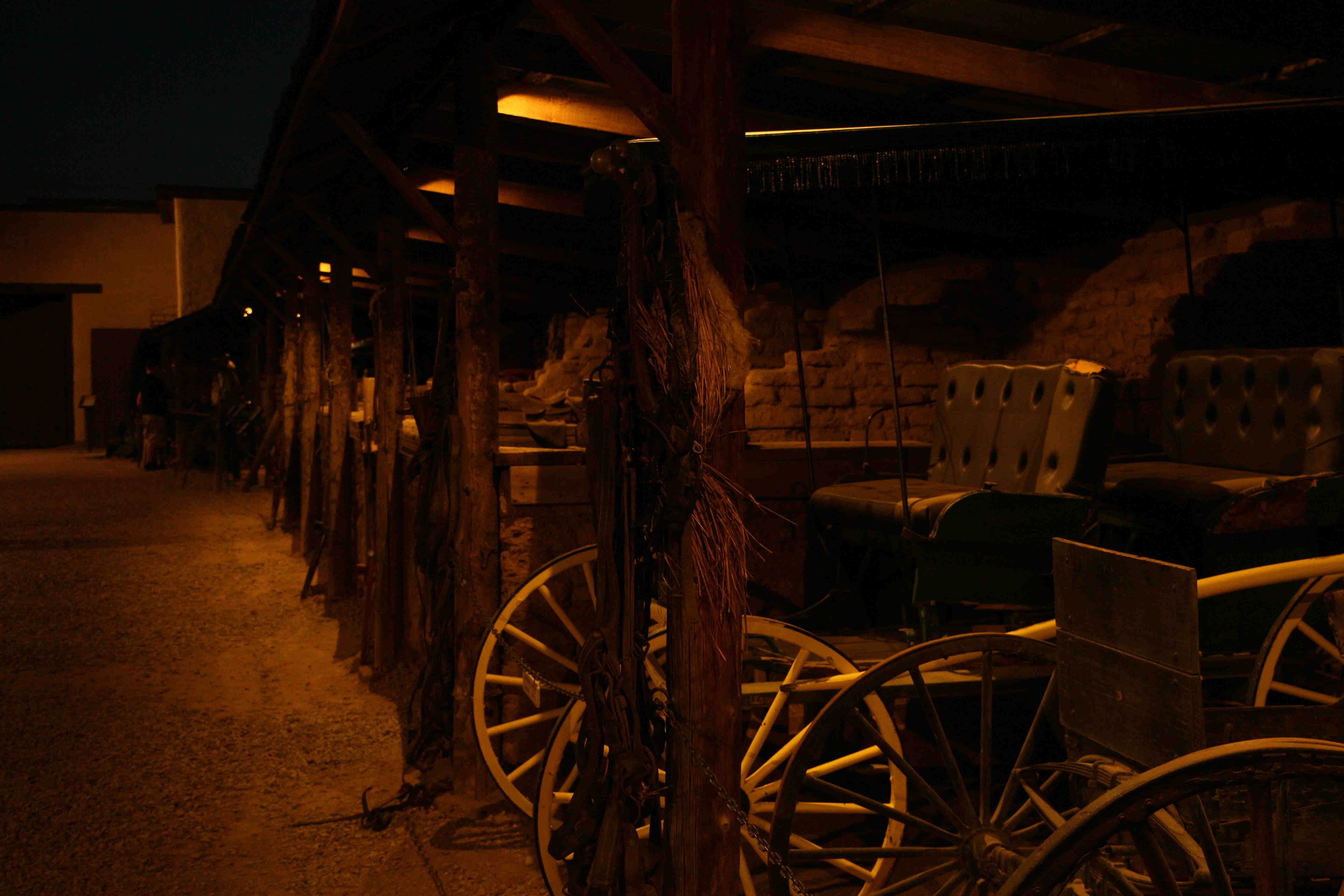 Stagecoach at the O.K. Corral at night